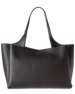 TODs Logo Medium Leather Tote