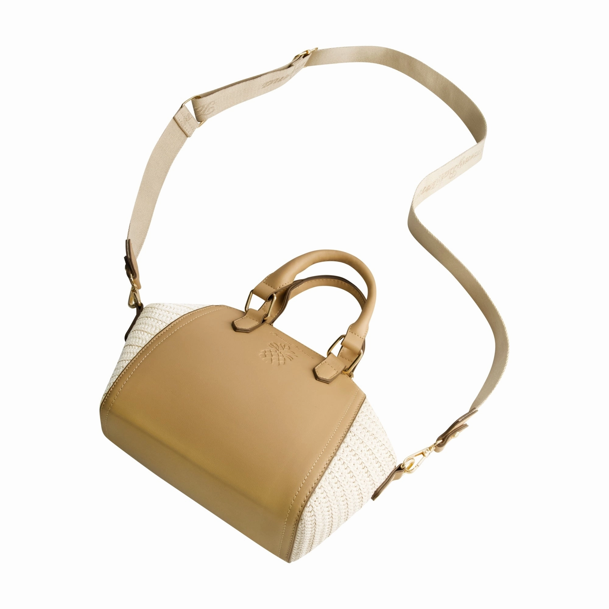 Tommy Bahama Mini Satchel with Debossed Logo and Straw Accents