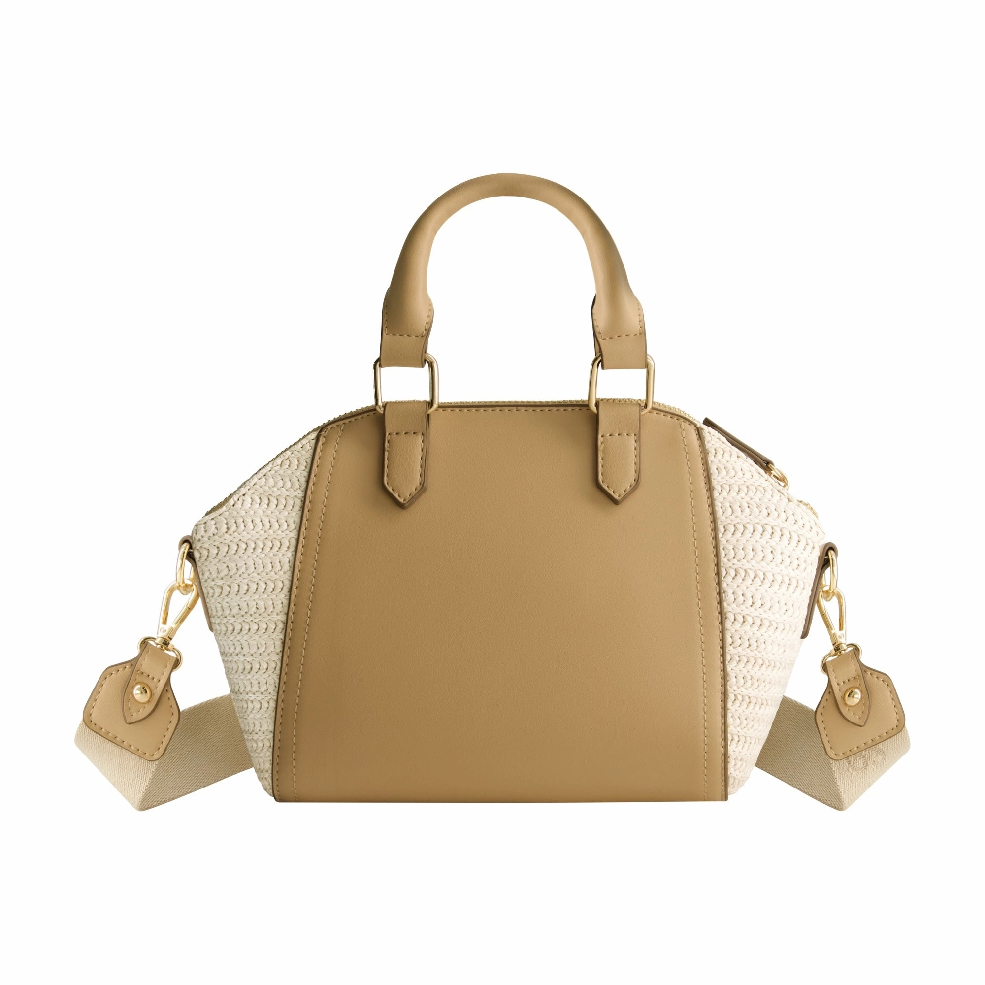 Tommy Bahama Mini Satchel with Debossed Logo and Straw Accents