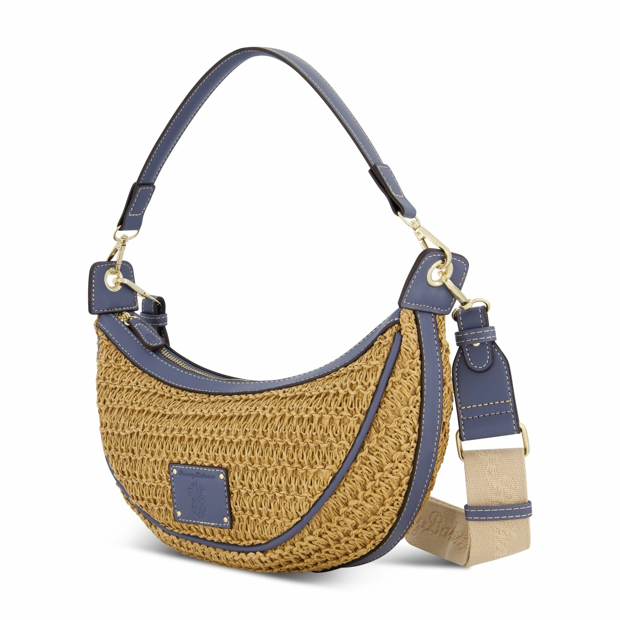 Tommy Bahama Raffia Crescent Hobo Bag