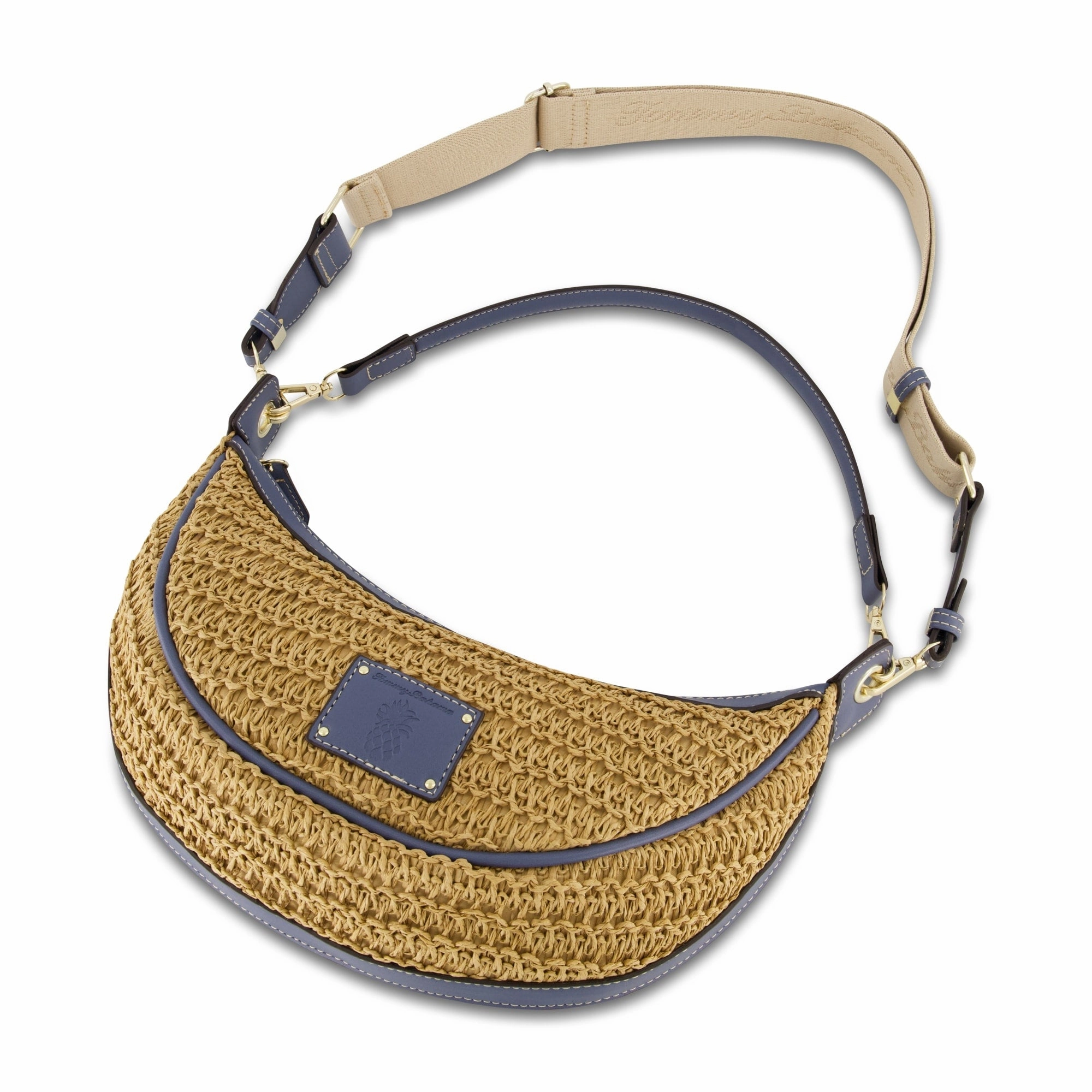 Tommy Bahama Raffia Crescent Hobo Bag