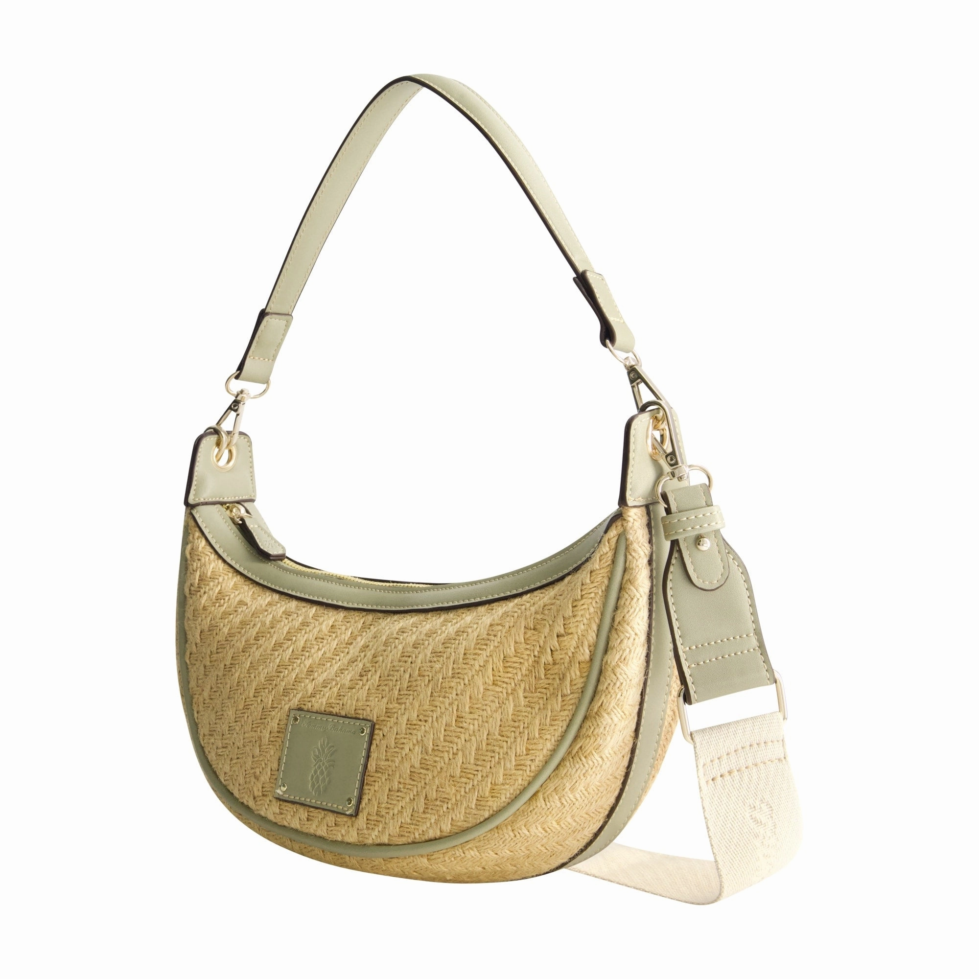 Tommy Bahama Raffia Crescent Hobo Bag
