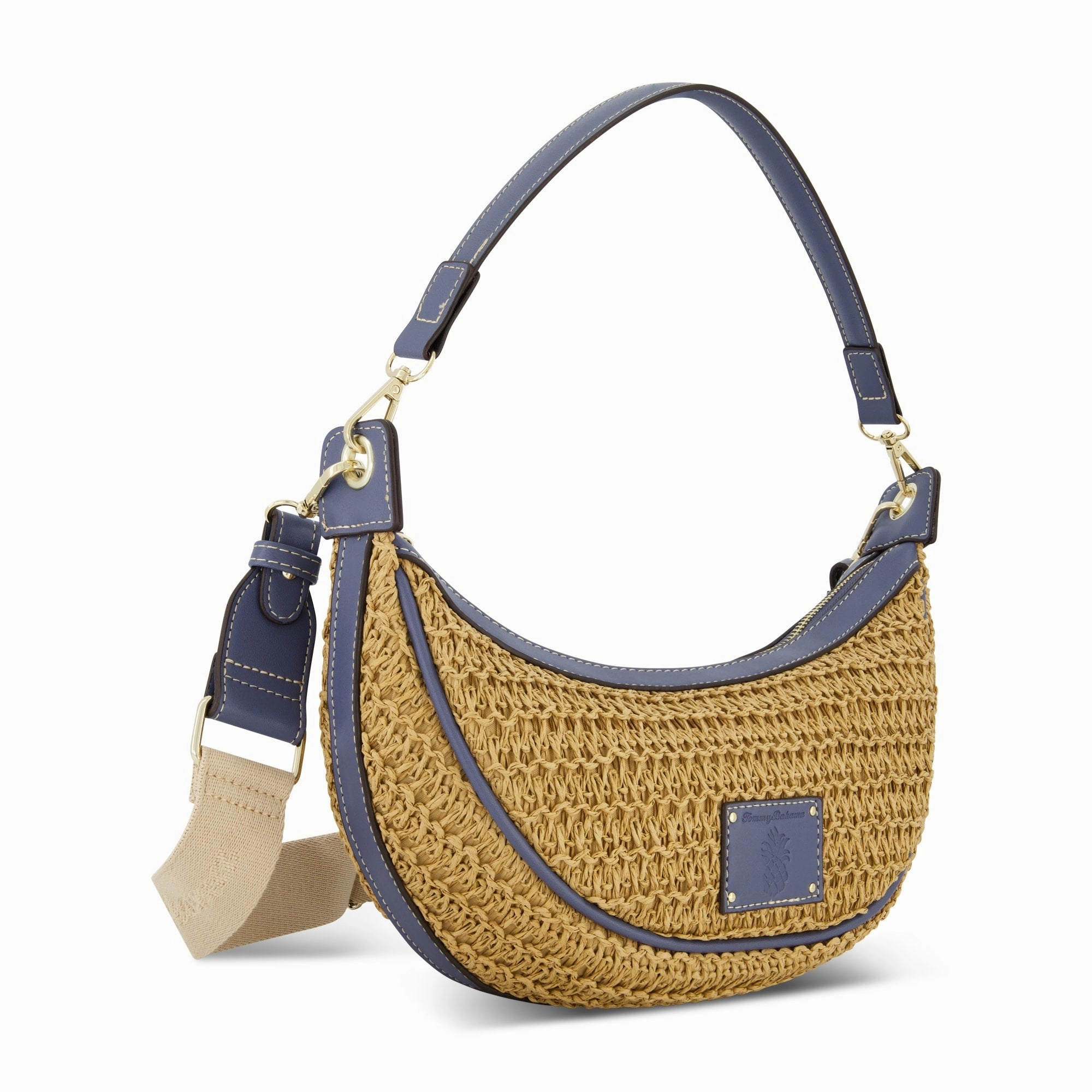 Tommy Bahama Raffia Crescent Hobo Bag