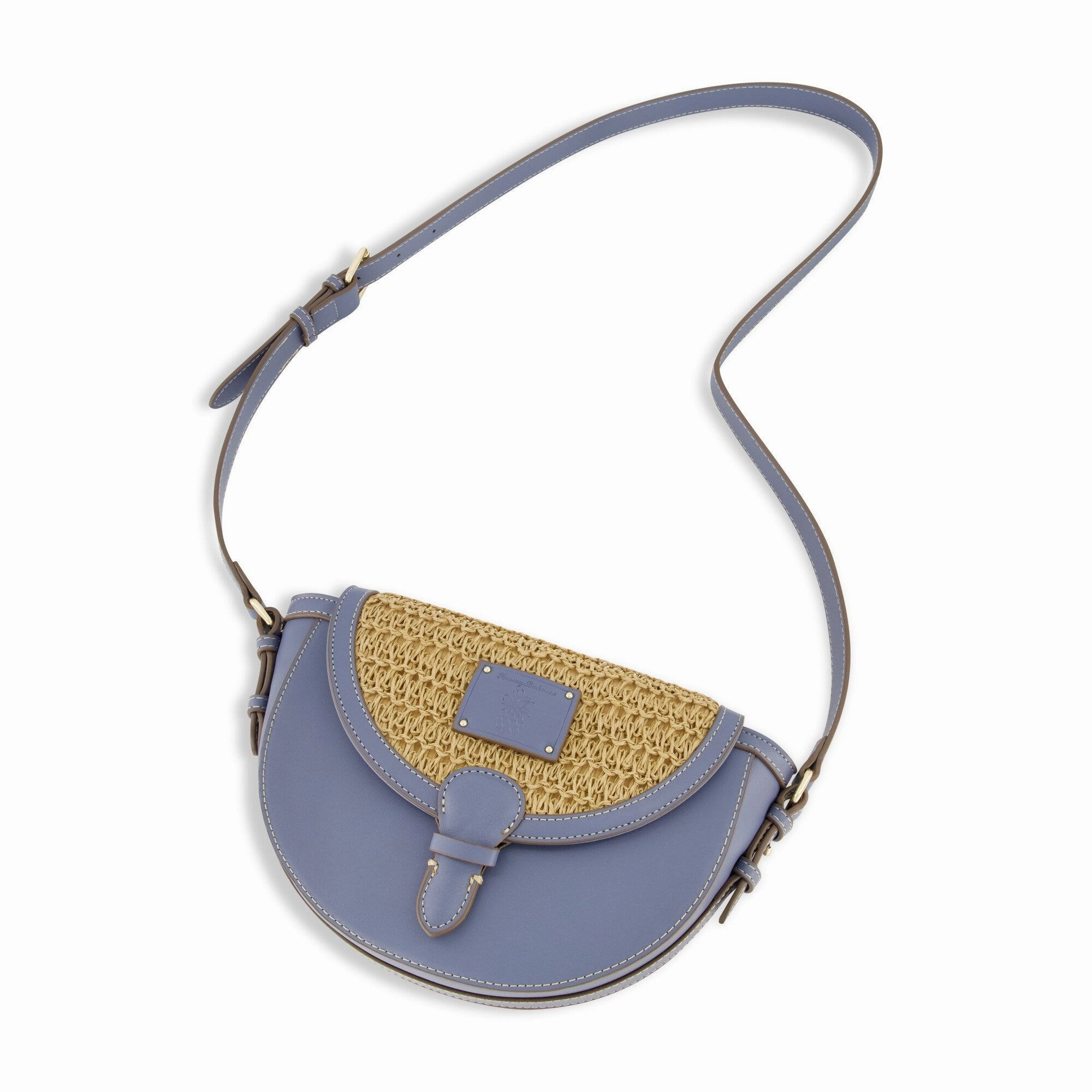 Tommy Bahama Raffia/PU Crossbody Flap Bag