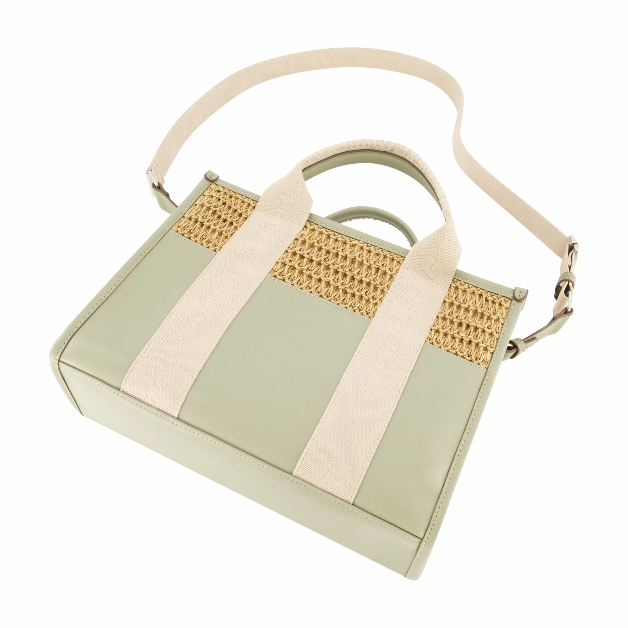 Tommy Bahama Raffia/PU Logo Webbing Modern Tote
