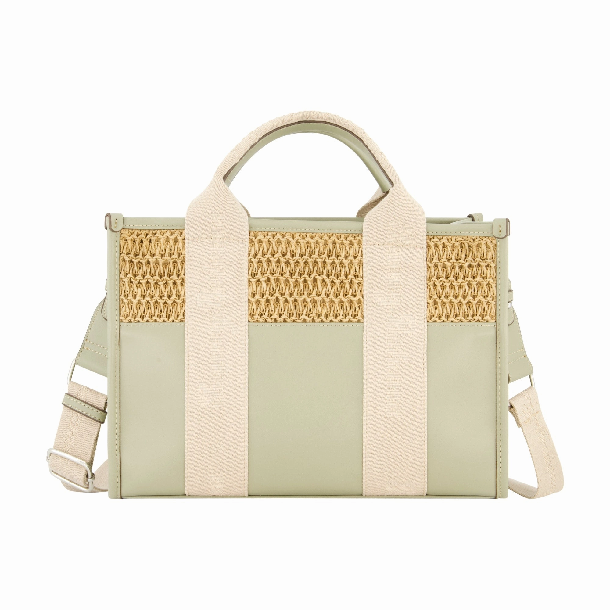 Tommy Bahama Raffia/PU Logo Webbing Modern Tote