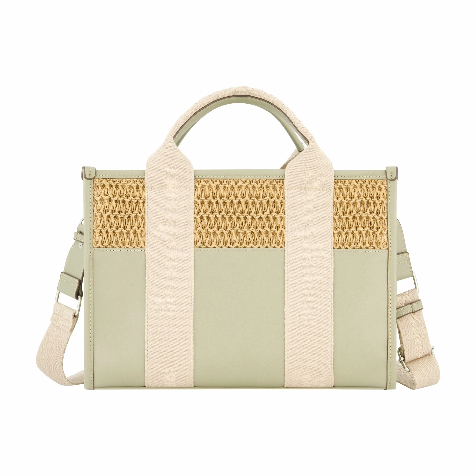 Tommy Bahama Raffia/PU Logo Webbing Modern Tote