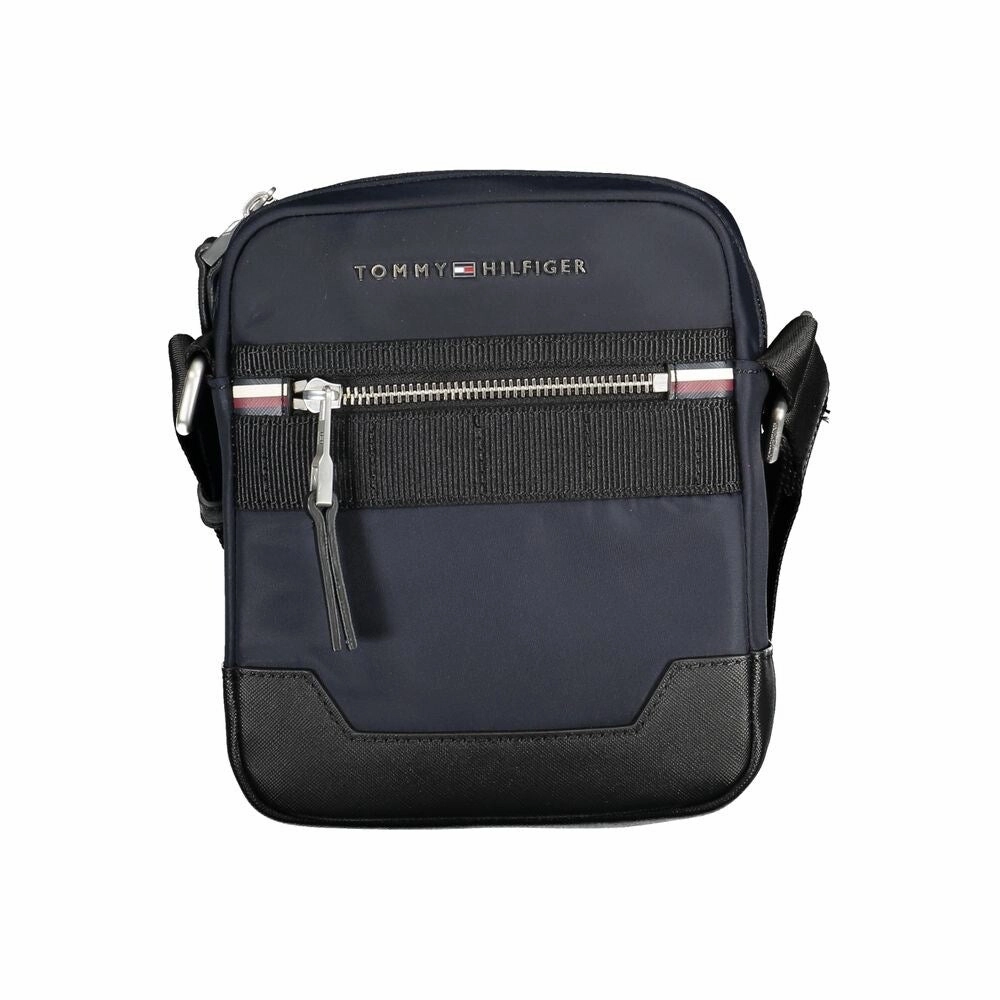 Tommy Hilfiger Chic Blue Shoulder Bag with Contrasting Men's Details