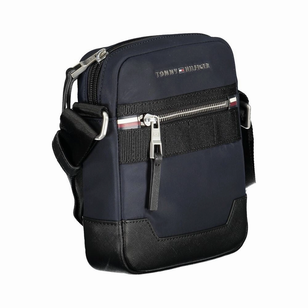 Tommy Hilfiger Chic Blue Shoulder Bag with Contrasting Men's Details