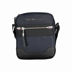Tommy Hilfiger Chic Blue Shoulder Bag with Contrasting Men's Details