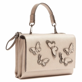 Tosca Blu Beige Small Butterfly Applique Flap Shoulder Bag for womens