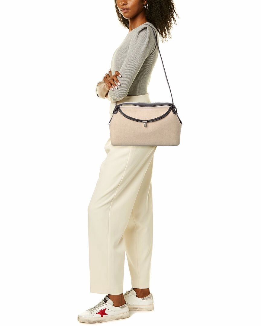 TOTEME Canvas & Leather Shoulder Bag