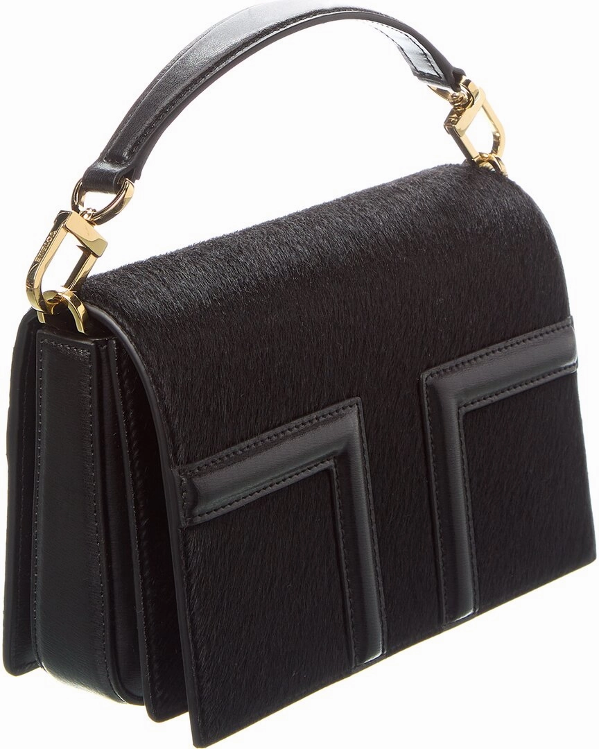 TOTEME T Flap Mini Haircalf & Leather Shoulder Bag