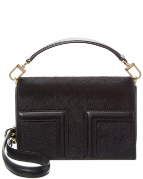TOTEME T Flap Mini Haircalf & Leather Shoulder Bag