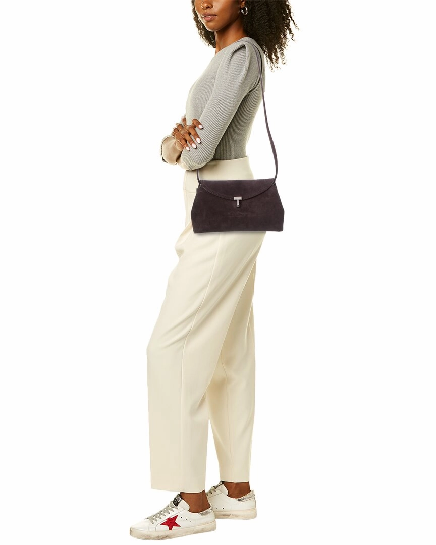 TOTEME T-Lock Suede Shoulder Bag