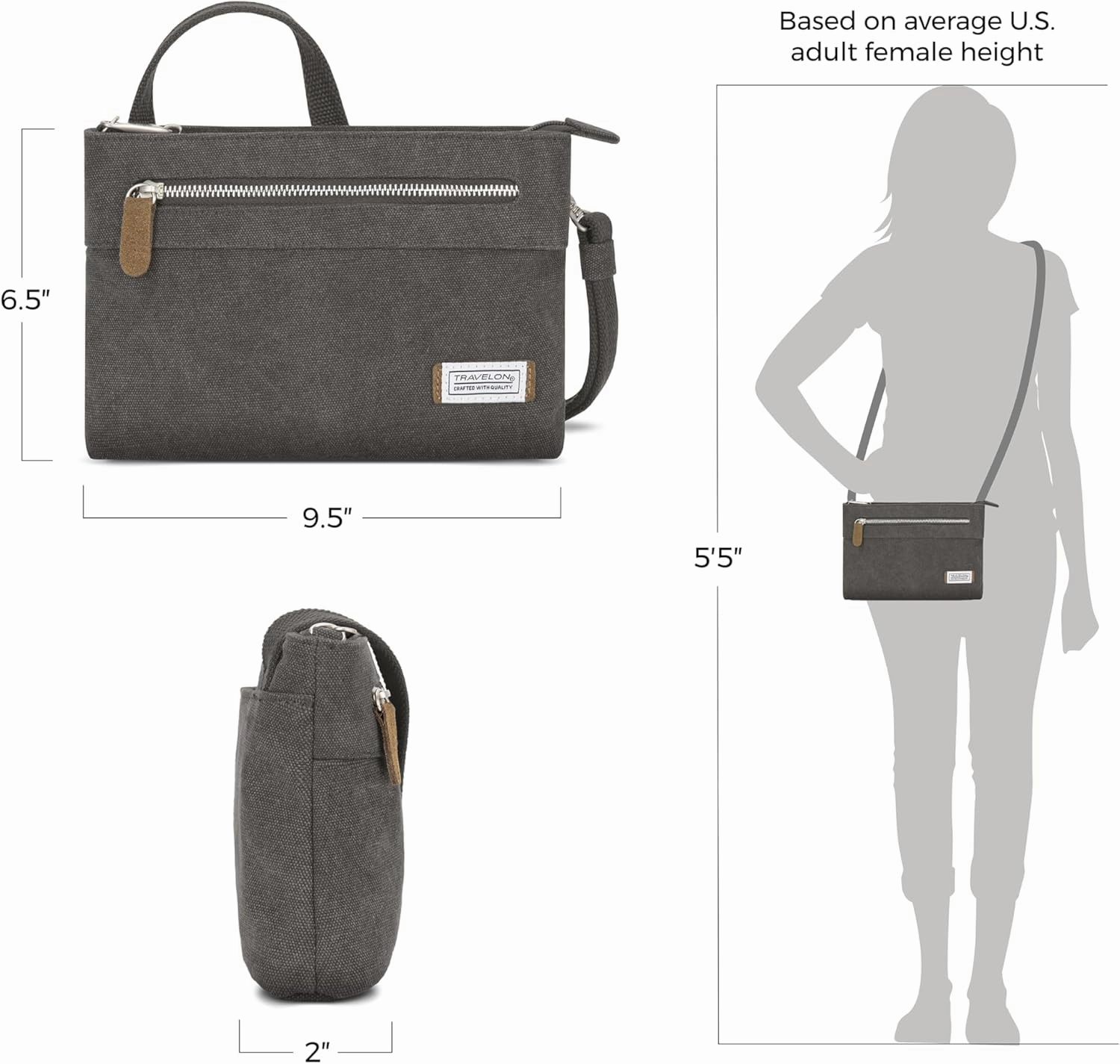 Travelon Women's Anti-Theft Heritage Small Crossbody Cross Body Bag