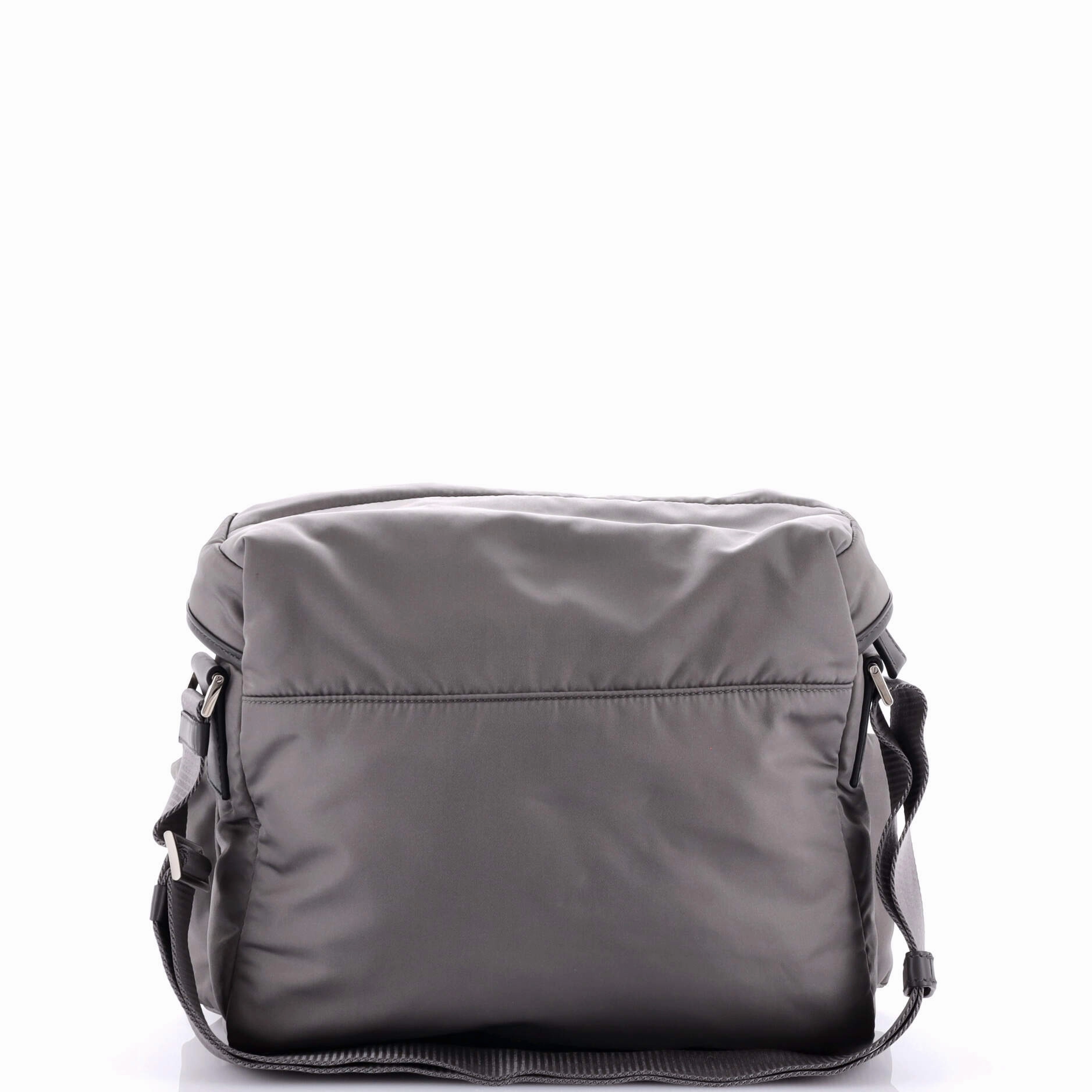 Triangle Logo Double Pocket Shoulder Bag Re-Nylon and Leather