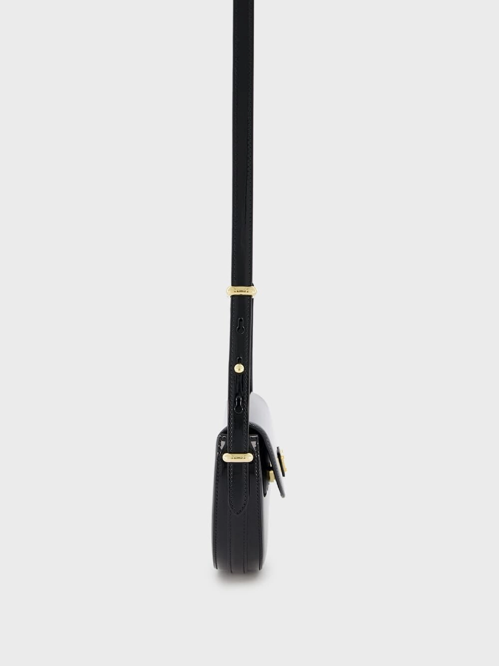 Triangle-Logo Patent Leather Bag