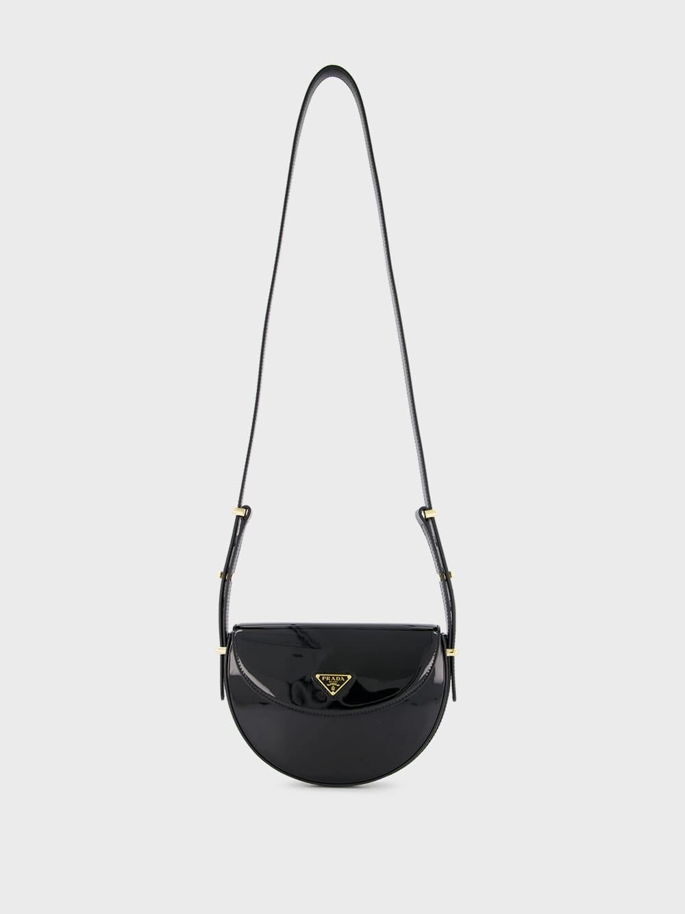 Triangle-Logo Patent Leather Bag