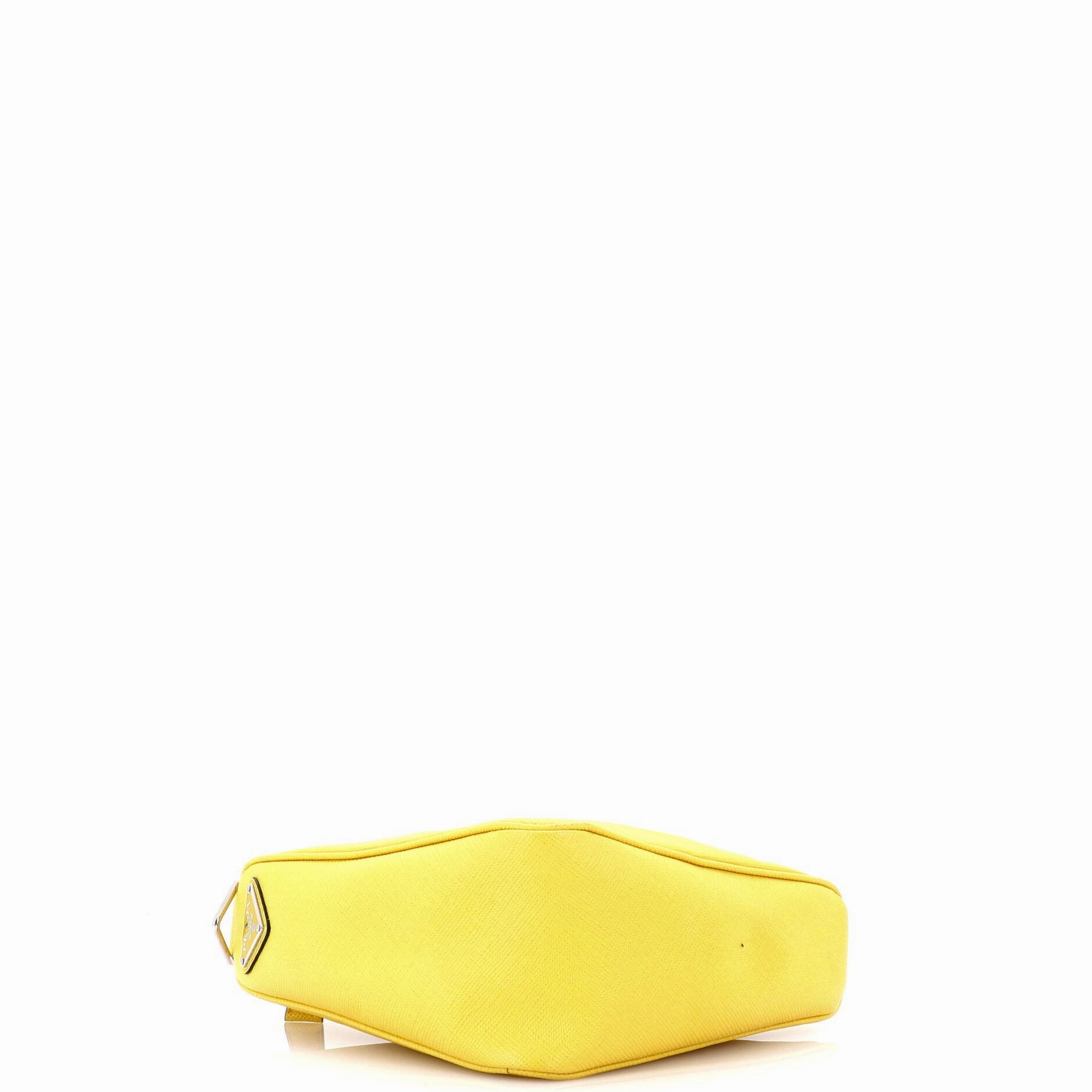 Triangle Logo Zip Crossbody Bag Saffiano Leather Small