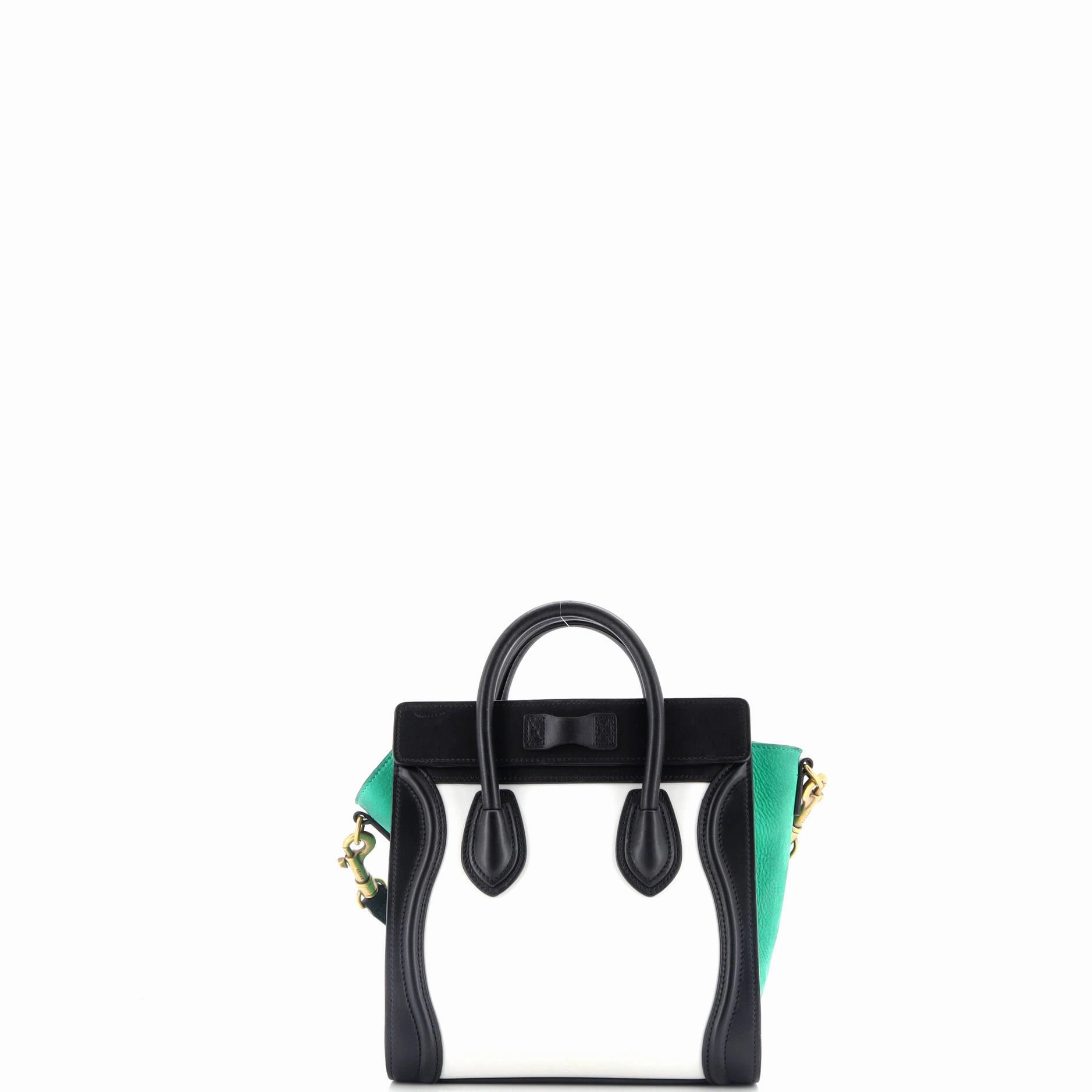 Tricolor Luggage Bag Leather Nano