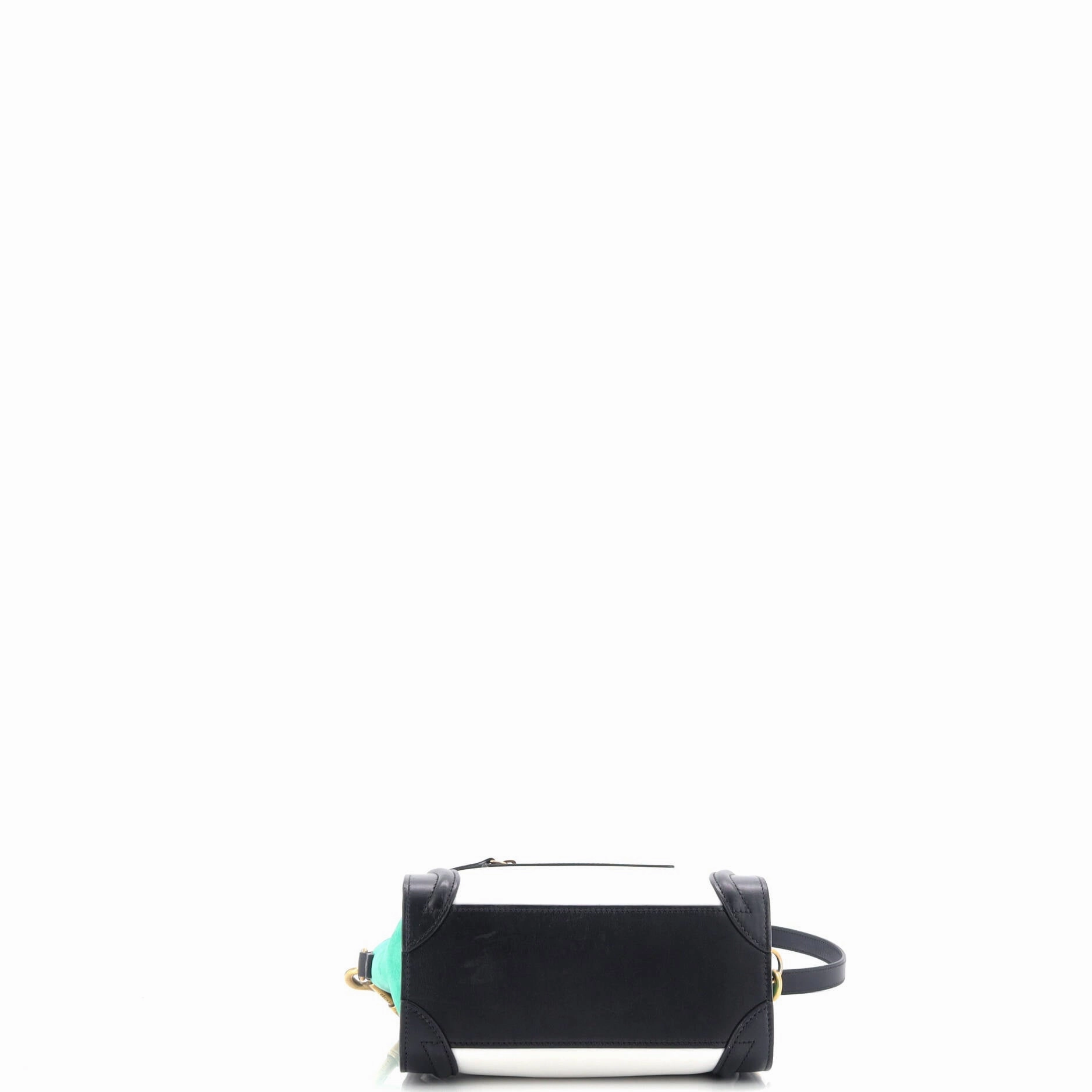 Tricolor Luggage Bag Leather Nano