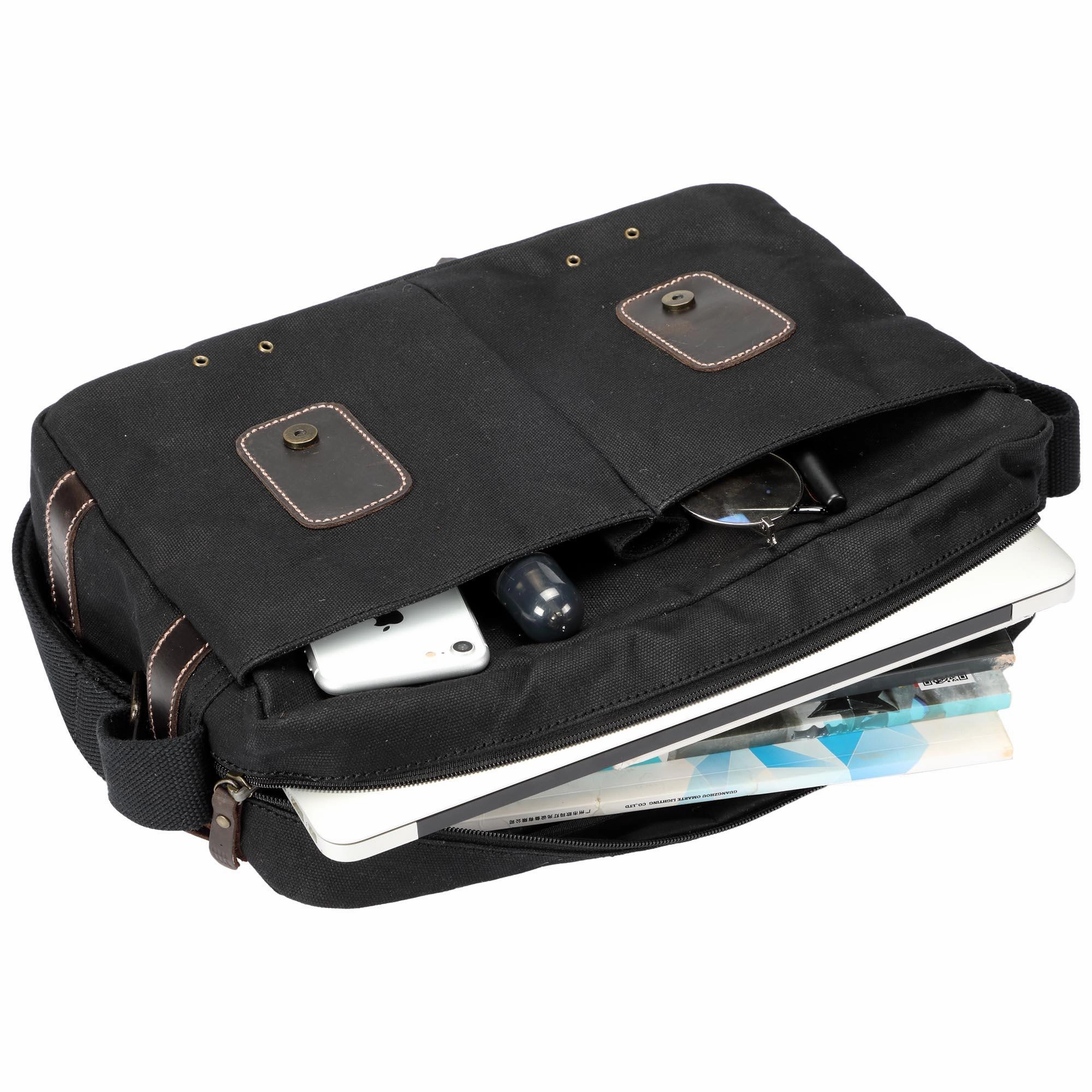 Troop London Heritage Canvas Messenger Shoulder Bag 13 Laptop