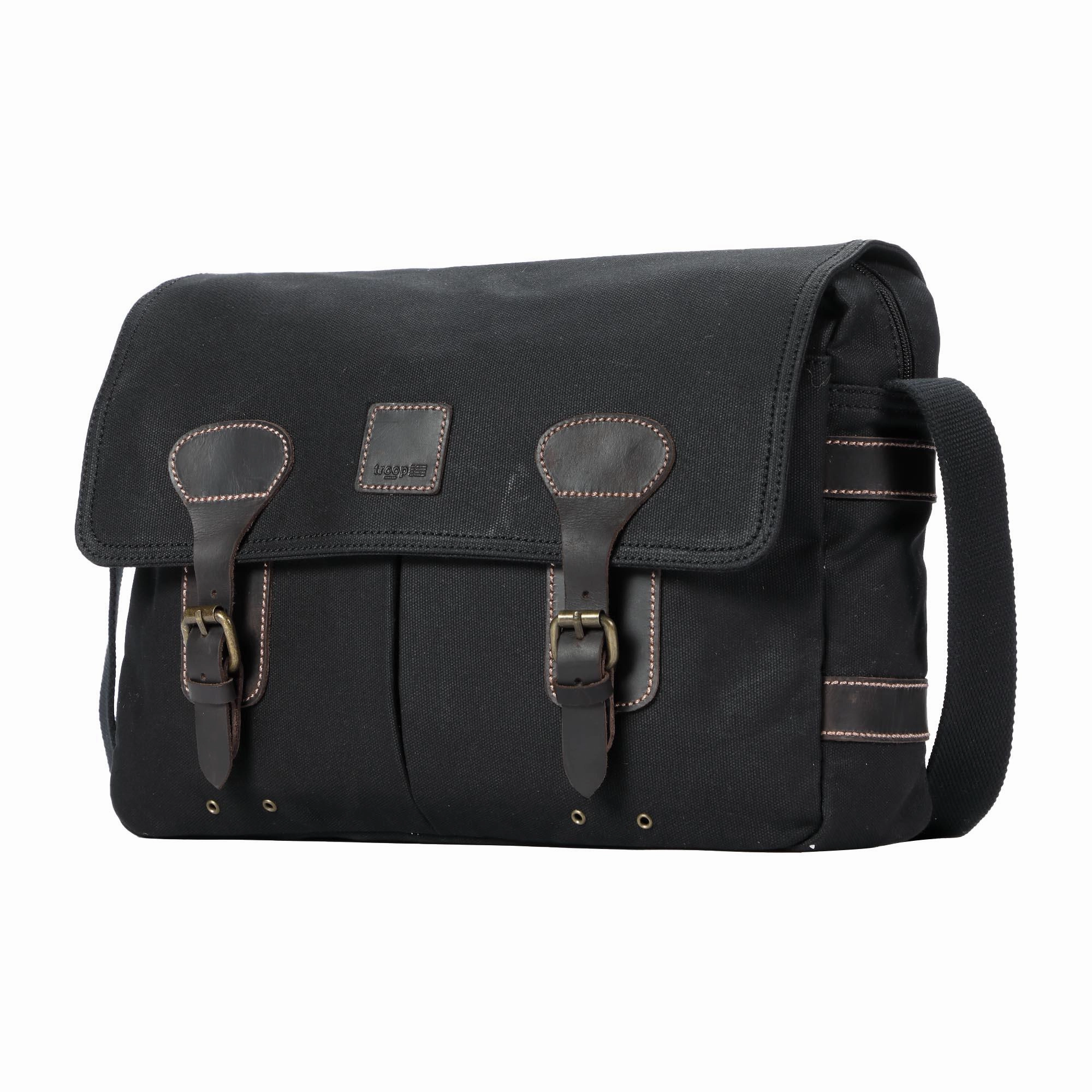 Troop London Heritage Canvas Messenger Shoulder Bag 13 Laptop