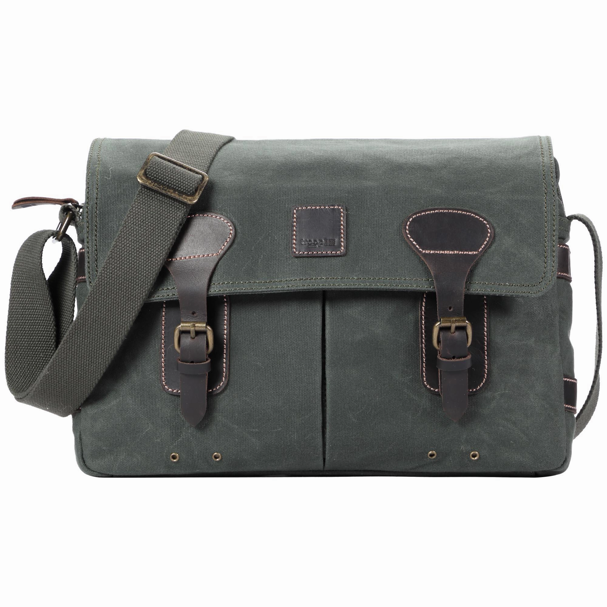 Troop London Heritage Canvas Messenger Shoulder Bag 13 Laptop