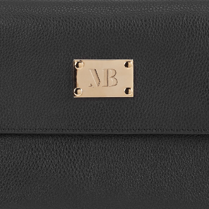 Trudy Vegan Leather Crossbody Clutch Bag | Black
