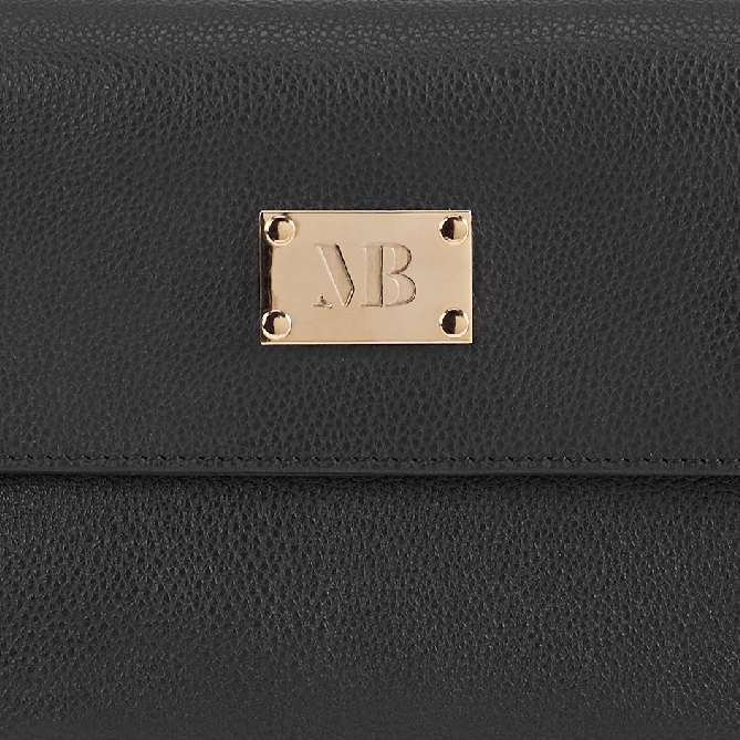 Trudy Vegan Leather Crossbody Clutch Bag | Black
