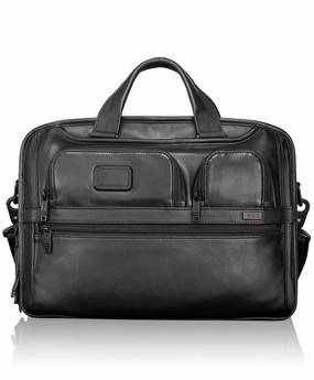 TUMI Alpha Leather Business  T Pass Medium Screen Laptop Slim Brief