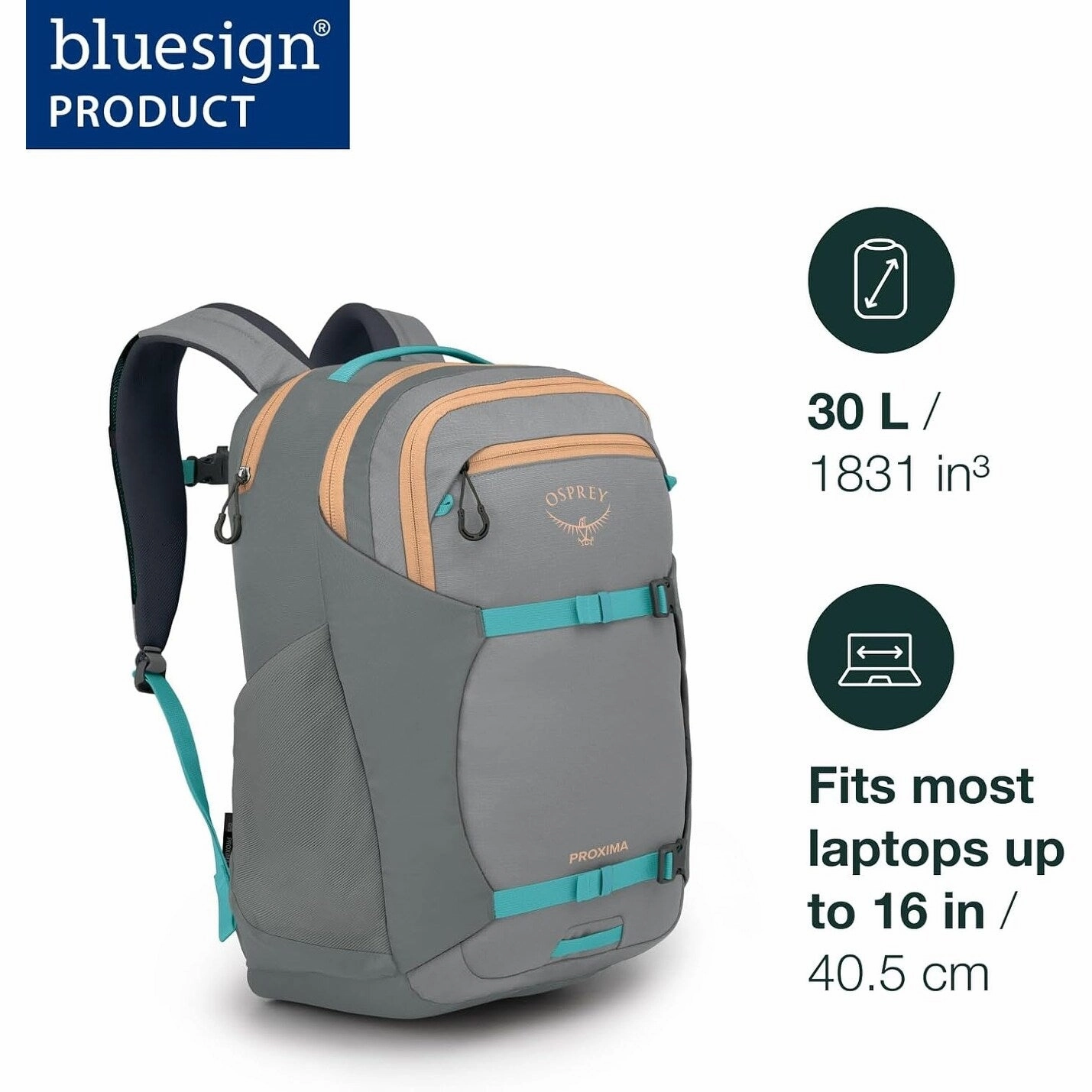 Unisex 30-Liter Proxima Comfortable 16-inch Laptop Backpack, Black