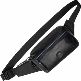 Unisex Veg-Tanned Leather Crossbody Bag C Adjustable Strap, Polyester & Nylon, Alloy Hardware