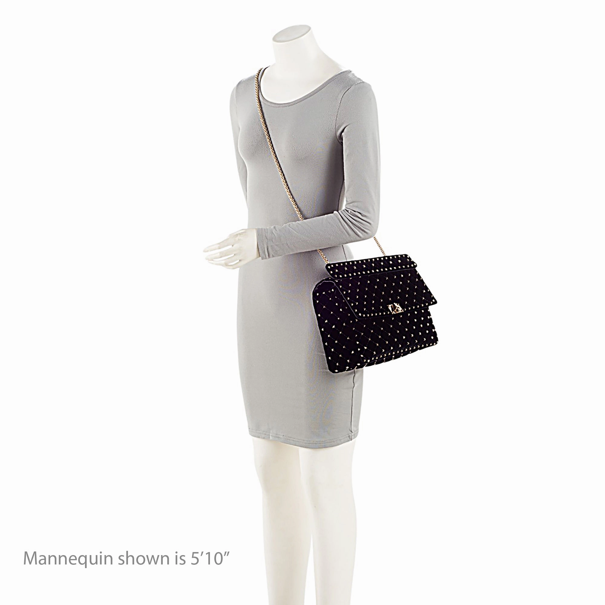 Valentino Velvet Rockstud Spike Up Shoulder Bag