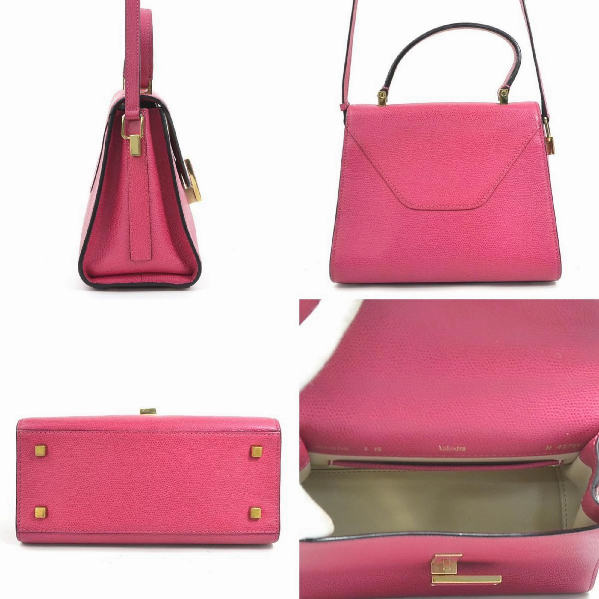 Valextra Leather Handbag Shoulder Bag (Pre-Owned)