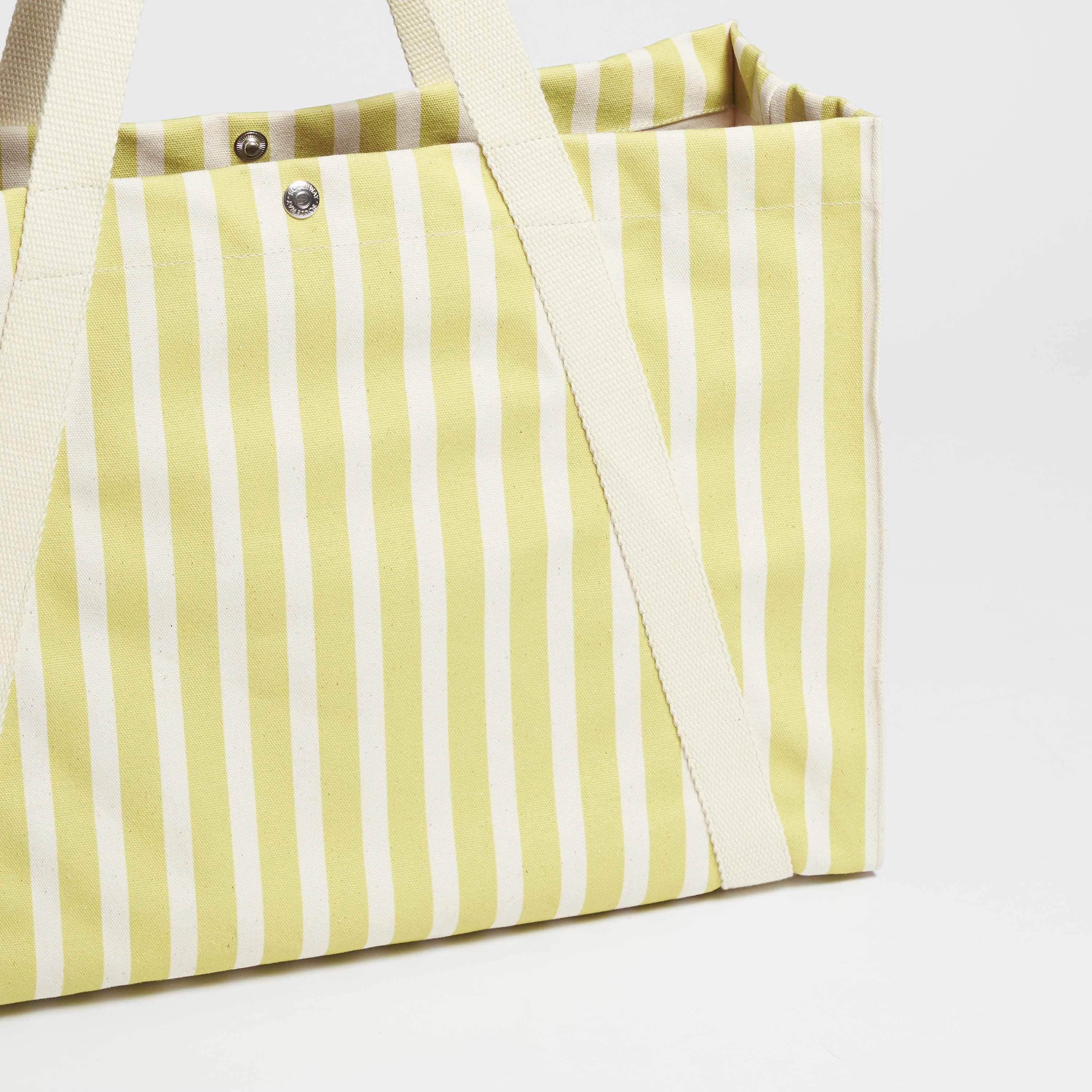 Vegan Beach Tote | Sand & Lime Green