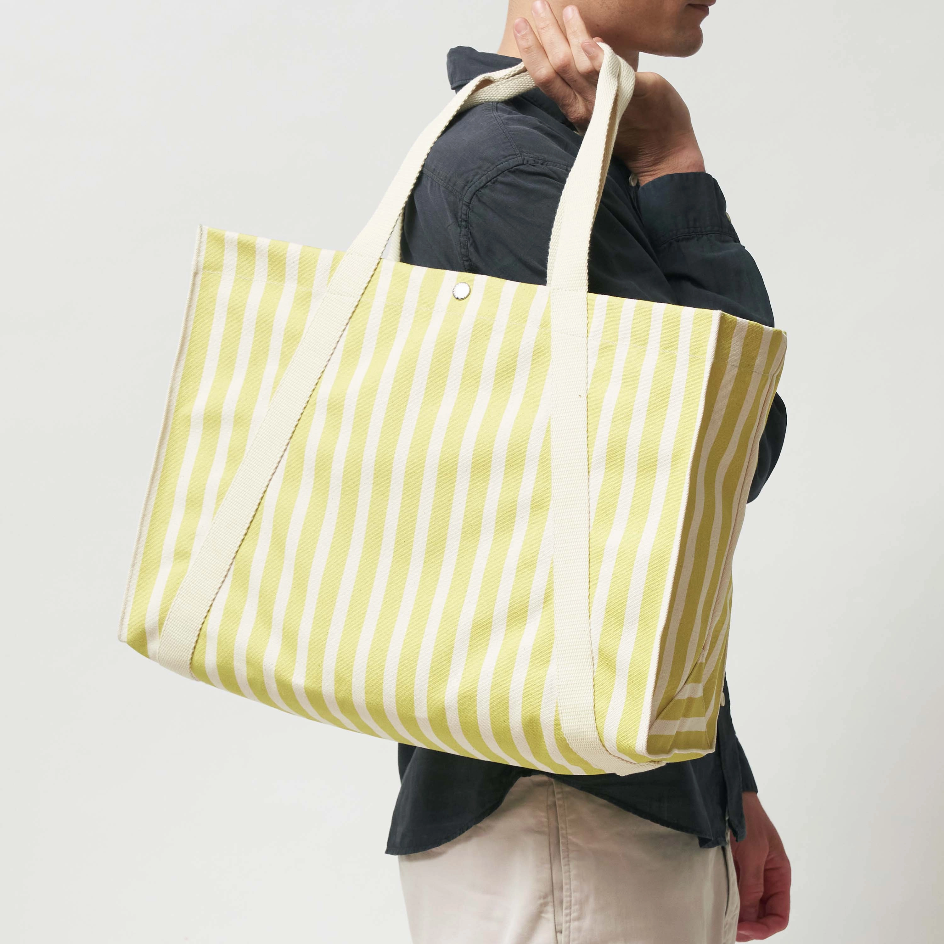 Vegan Beach Tote | Sand & Lime Green