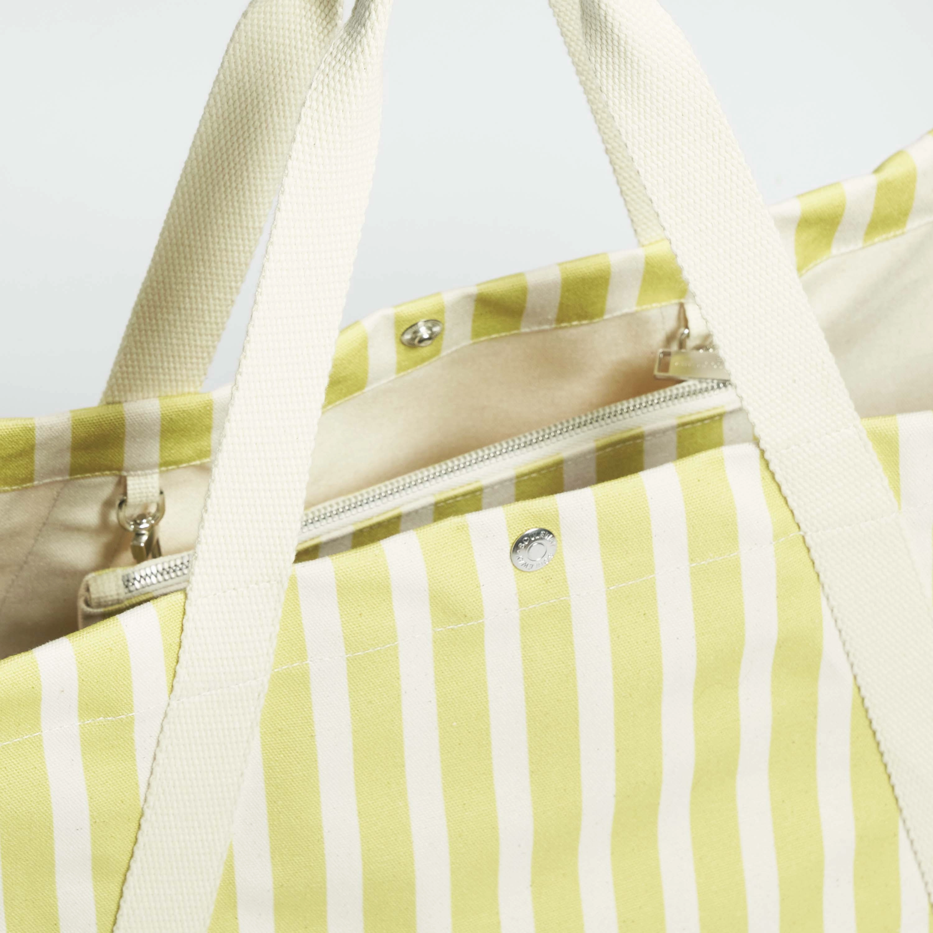 Vegan Beach Tote | Sand & Lime Green