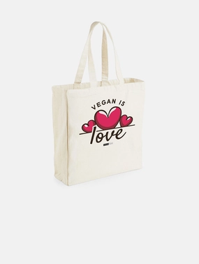 Vegan Is Love Canvas Classic Shopper | Multiple Colours