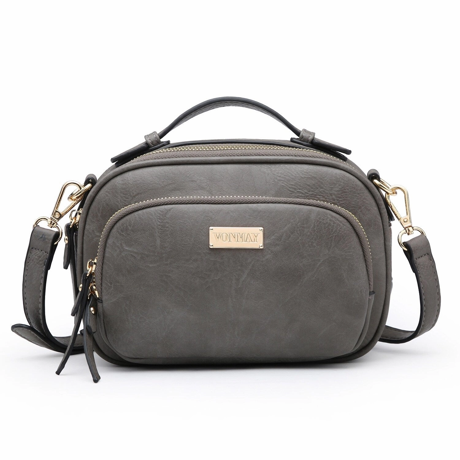 Vegan Leather Medium Crossbody Bag For Women Multi Pocket Quilted Purse