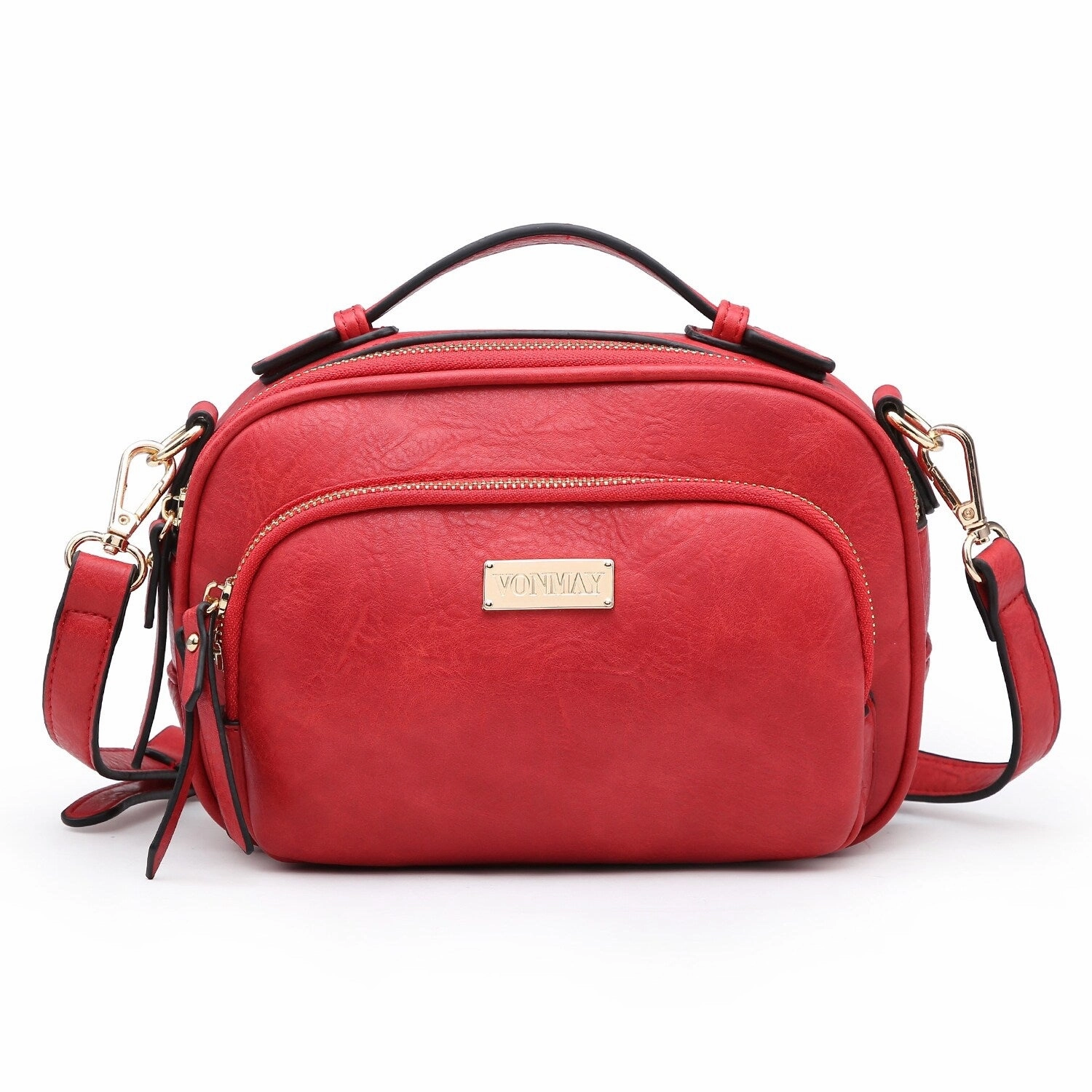 Vegan Leather Medium Crossbody Bag For Women Multi Pocket Quilted Purse