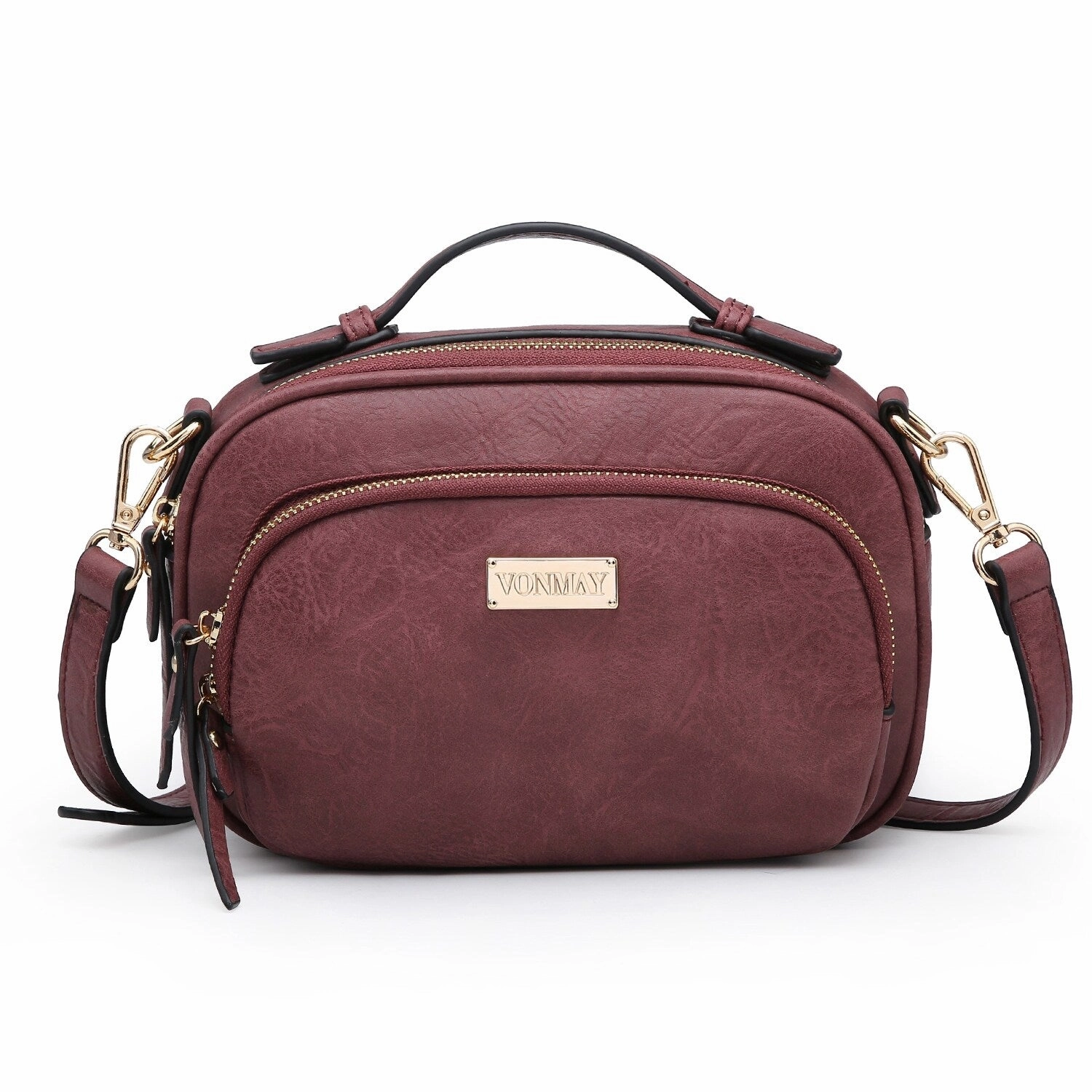 Vegan Leather Medium Crossbody Bag For Women Multi Pocket Quilted Purse
