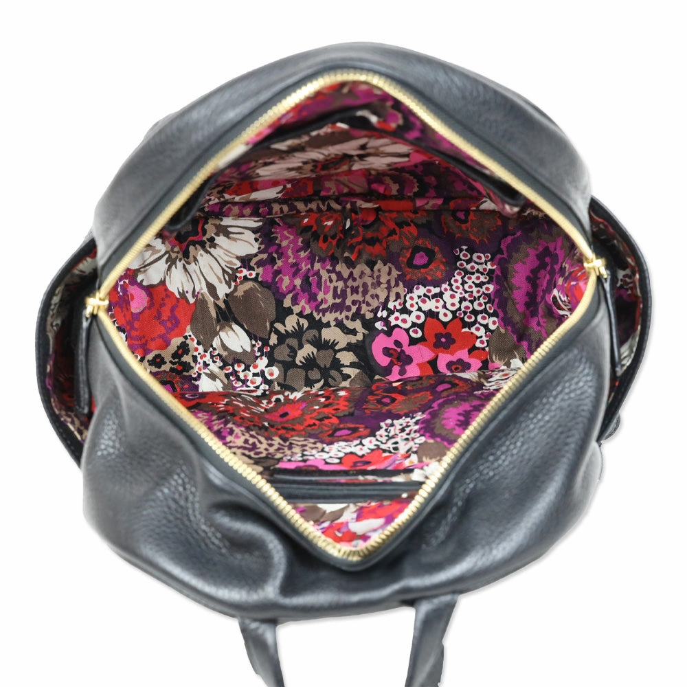 Vera Bradley Leighton Black Genuine Leather Backpack