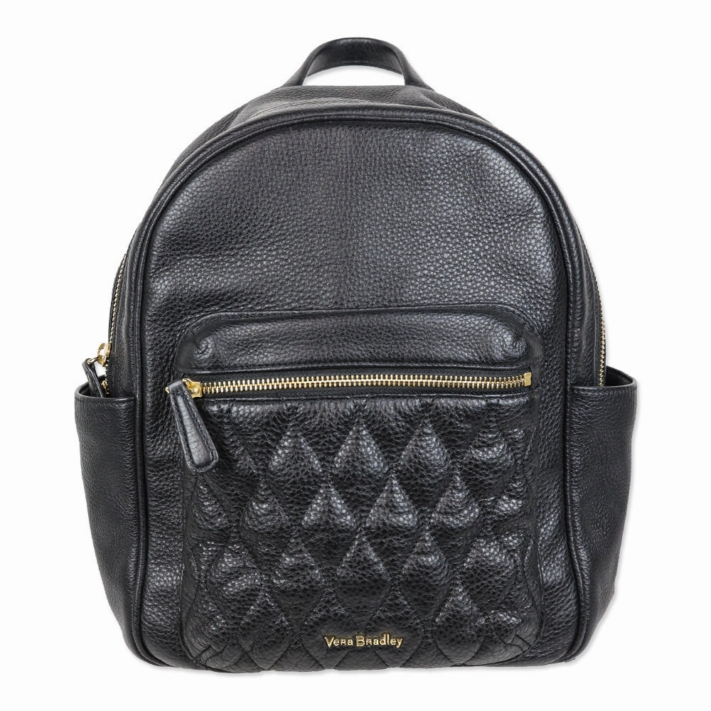 Vera Bradley Leighton Black Genuine Leather Backpack