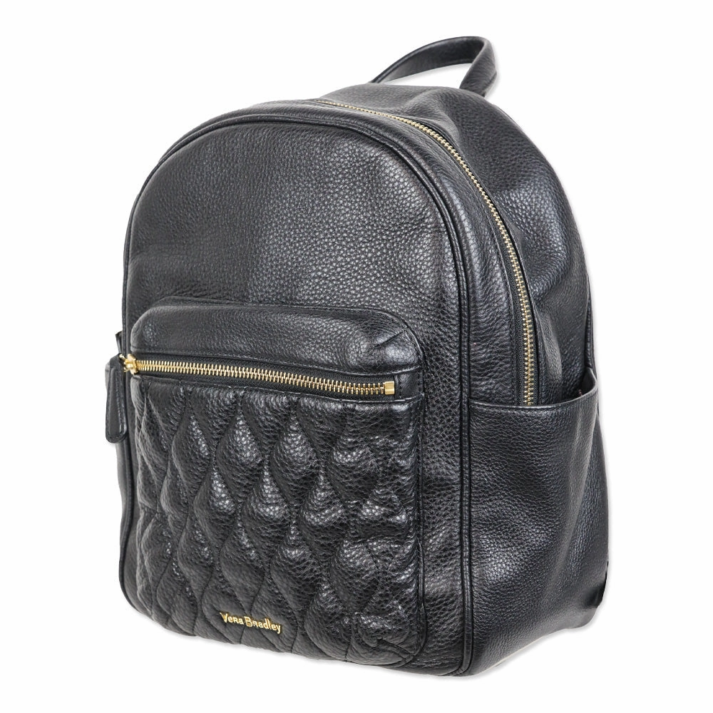 Vera Bradley Leighton Black Genuine Leather Backpack