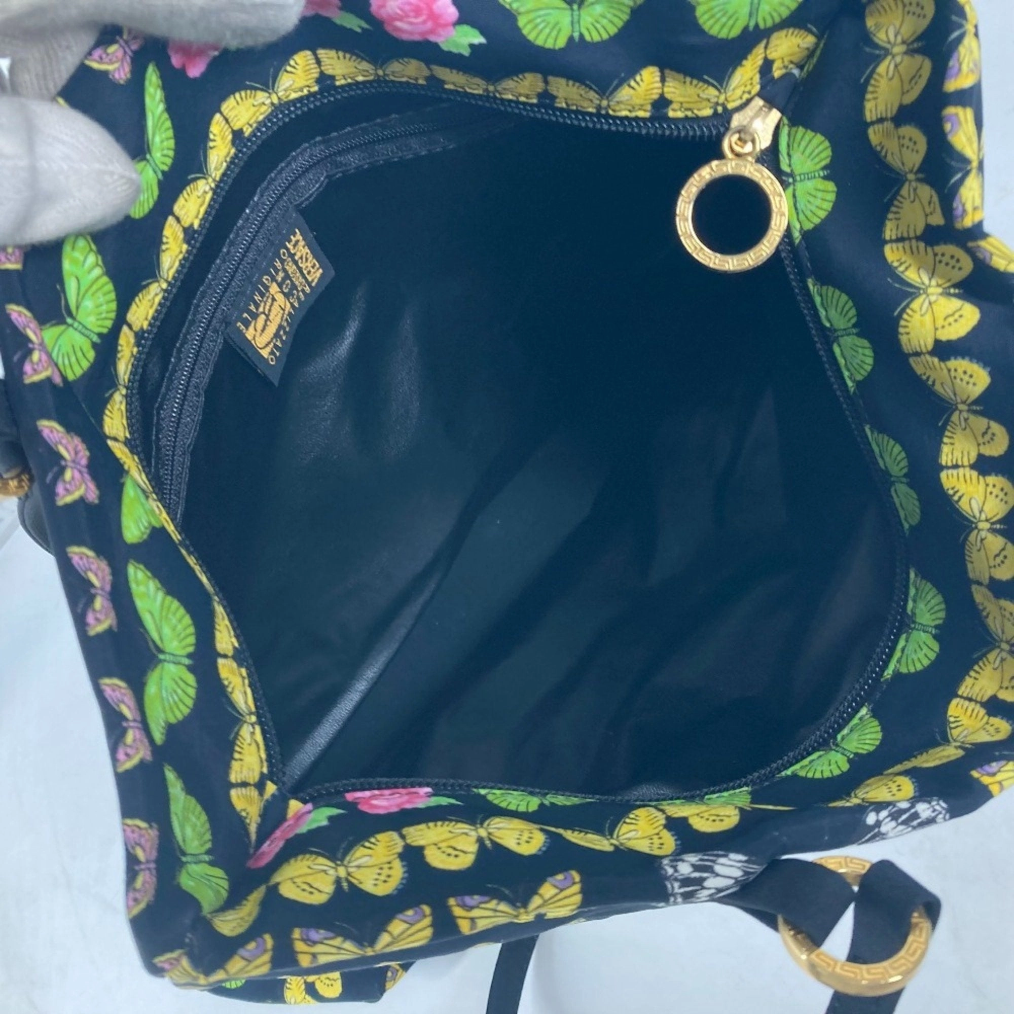 Versace   Nylon Canvas Shoulder Bag Tote Bag (Pre-Owned)