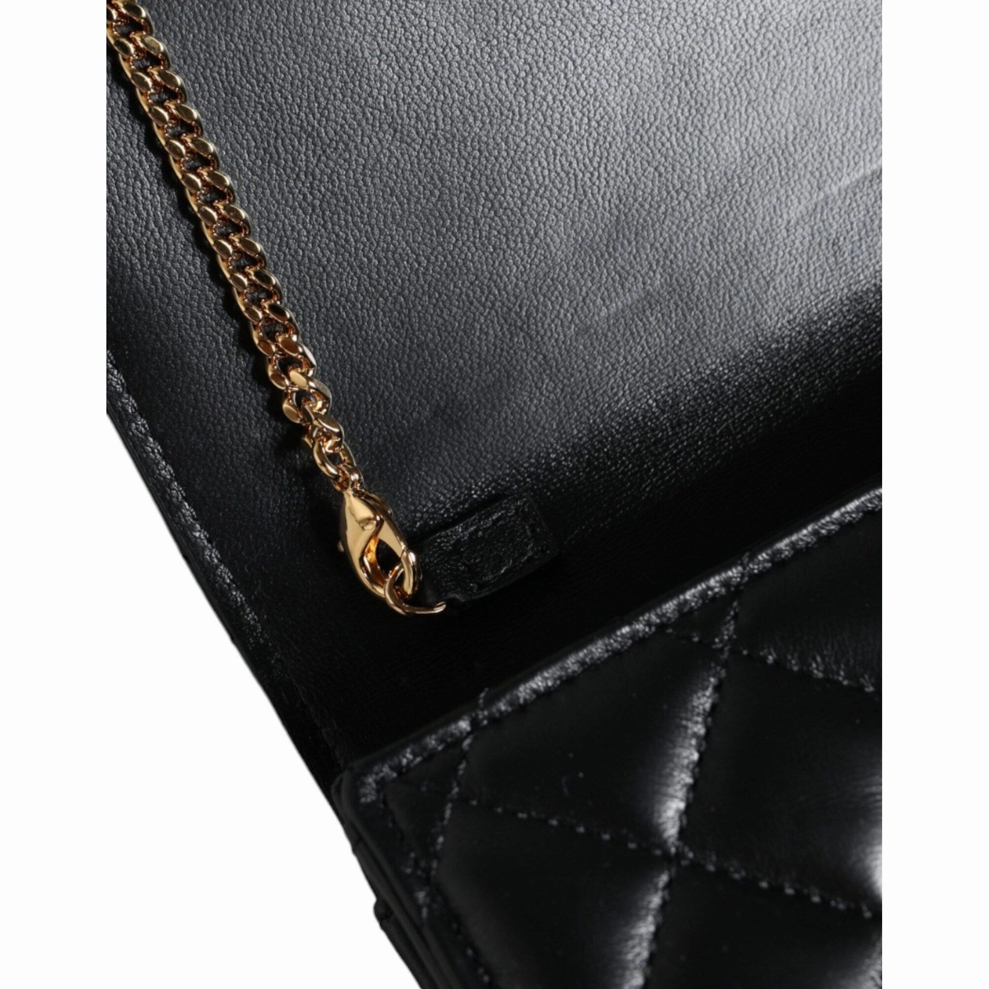 Versace Black Quilted Nappa Leather Crossbody Shoulder Women's Bag