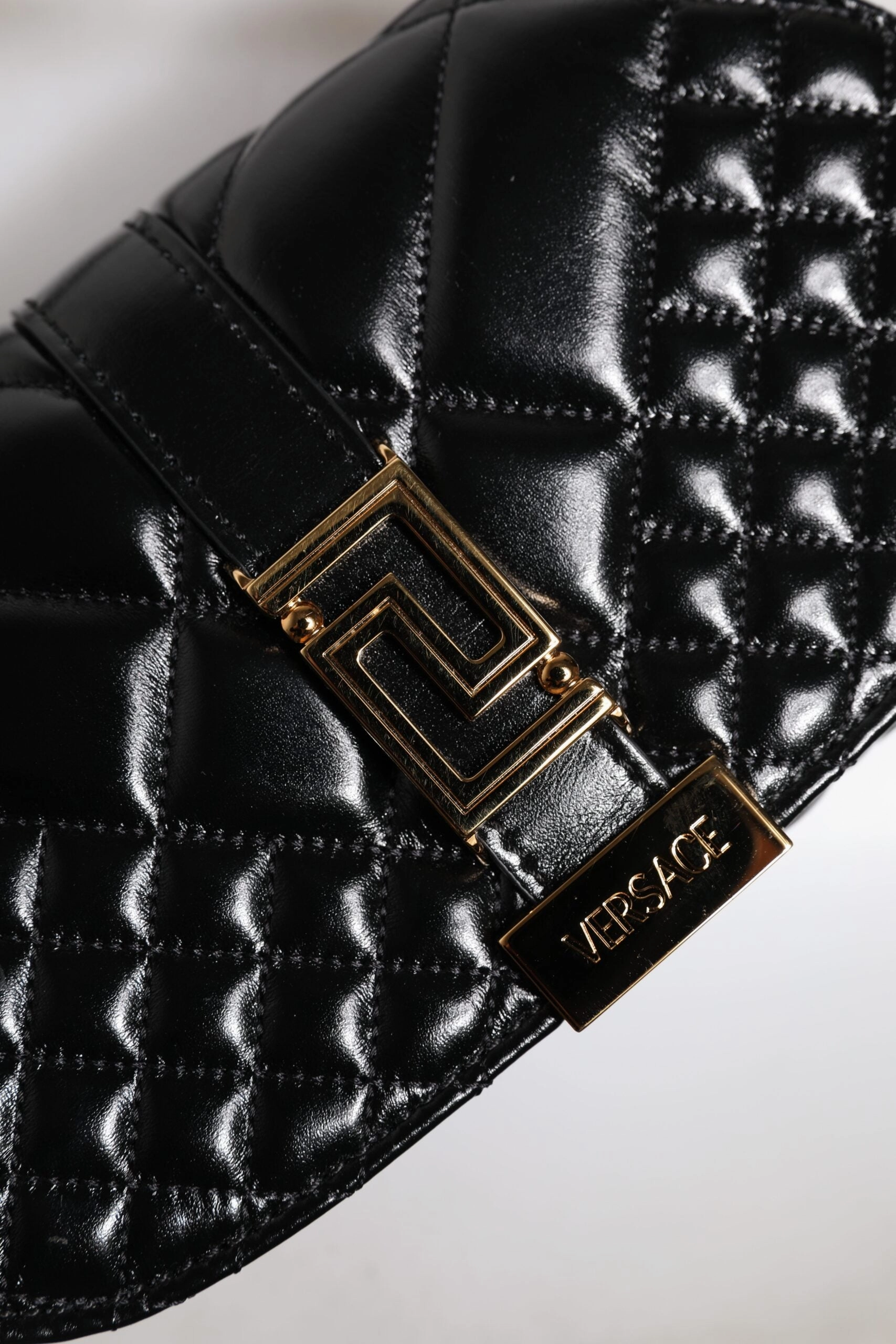 Versace Calf Leather Quilted Shoulder Strap Women's Bag