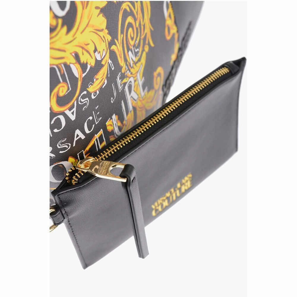Versace JEANS COUTURE Baroque Printed Faux Leather ROCK CUT Tote Bag